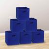 SIMPLE HOUSEWARE Foldable Cube Storage Bins with Handles, 11-Inch, Gray, 6-Pack, Fabric Cubes Organizer for Closet or Shelves(Dark Blue)