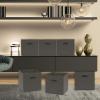 SIMPLE HOUSEWARE Foldable Cube Storage Bins with Handles, 11-Inch, Gray, 6-Pack, Fabric Cubes Organizer for Closet or Shelves(Dark Grey)