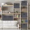 SIMPLE HOUSEWARE Foldable Cube Storage Bins with Handles, 11-Inch, Gray, 6-Pack, Fabric Cubes Organizer for Closet or Shelves(Dark Grey)