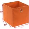 SIMPLE HOUSEWARE Foldable Cube Storage Bins with Handles, 11-Inch, Gray, 6-Pack, Fabric Cubes Organizer for Closet or Shelves(Orange)