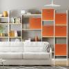 SIMPLE HOUSEWARE Foldable Cube Storage Bins with Handles, 11-Inch, Gray, 6-Pack, Fabric Cubes Organizer for Closet or Shelves(Orange)