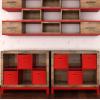 SIMPLE HOUSEWARE Foldable Cube Storage Bins with Handles, 11-Inch, Gray, 6-Pack, Fabric Cubes Organizer for Closet or Shelves(Red)