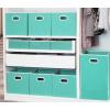 SIMPLE HOUSEWARE Foldable Cube Storage Bins with Handles, 11-Inch, Gray, 6-Pack, Fabric Cubes Organizer for Closet or Shelves(Turquoise)