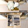 SIMPLE HOUSEWARE Foldable Drawer Organizer for Clothes/Underwear/Panty/Onesie Stocking Bin, Set of 12, Gray(Beige)
