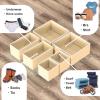 SIMPLE HOUSEWARE Foldable Drawer Organizer for Clothes/Underwear/Panty/Onesie Stocking Bin, Set of 12, Gray(Beige)