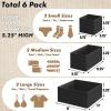 SIMPLE HOUSEWARE Foldable Drawer Organizer for Clothes/Underwear/Panty/Onesie Stocking Bin, Set of 12, Gray(Black)
