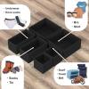 SIMPLE HOUSEWARE Foldable Drawer Organizer for Clothes/Underwear/Panty/Onesie Stocking Bin, Set of 12, Gray(Black)