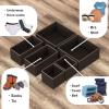 SIMPLE HOUSEWARE Foldable Drawer Organizer for Clothes/Underwear/Panty/Onesie Stocking Bin, Set of 12, Gray(Brown)