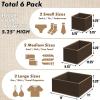 SIMPLE HOUSEWARE Foldable Drawer Organizer for Clothes/Underwear/Panty/Onesie Stocking Bin, Set of 12, Gray(Brown)