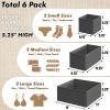 SIMPLE HOUSEWARE Foldable Drawer Organizer for Clothes/Underwear/Panty/Onesie Stocking Bin, Set of 12, Gray(Dark Gray)