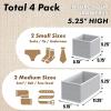 SIMPLE HOUSEWARE Foldable Drawer Organizer for Clothes/Underwear/Panty/Onesie Stocking Bin, Set of 12, Gray(Gray)