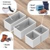 SIMPLE HOUSEWARE Foldable Drawer Organizer for Clothes/Underwear/Panty/Onesie Stocking Bin, Set of 12, Gray(Gray)
