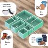 SIMPLE HOUSEWARE Foldable Drawer Organizer for Clothes/Underwear/Panty/Onesie Stocking Bin, Set of 12, Gray(Turquoise)