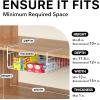 SIMPLE HOUSEWARE Under Shelf Basket, White – 2-Pack Space-Saving Storage Organizer for Kitchen, Pantry, Closet, Office – Wire Metal Shelf Organizer, No Tools Required(1 Pack)