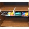 SIMPLE HOUSEWARE Under Shelf Basket, White – 2-Pack Space-Saving Storage Organizer for Kitchen, Pantry, Closet, Office – Wire Metal Shelf Organizer, No Tools Required(2 Pack)
