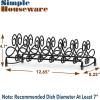 SIMPLE HOUSEWARE Vertical Plate Stand Holder Dish Rack Dinnerware Organizer with Elegant Wire Design, 6-Compartment, Black