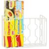SIMPLE HOUSEWARE Wall Door Mount Kitchen Wrap Organizer Rack, White(White)