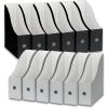Simple Houseware 12-Pack Magazine File Holder Box, Foldable Cardboard Organizer with Label Slot, Multicolor(Black & White)