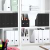 Simple Houseware 12-Pack Magazine File Holder Box, Foldable Cardboard Organizer with Label Slot, Multicolor(Black)