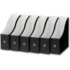 Simple Houseware 12-Pack Magazine File Holder Box, Foldable Cardboard Organizer with Label Slot, Multicolor(Black)