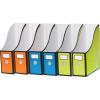Simple Houseware 12-Pack Magazine File Holder Box, Foldable Cardboard Organizer with Label Slot, Multicolor(Color)