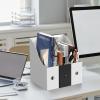 Simple Houseware 12-Pack Magazine File Holder Box, Foldable Cardboard Organizer with Label Slot, Multicolor(white)