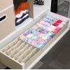Simple Houseware 2 Pack Closet Sock Organizer, 24 Cell Drawer Divider, Gray(Beige)
