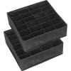 Simple Houseware 2 Pack Closet Sock Organizer, 24 Cell Drawer Divider, Gray(Black)