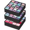 Simple Houseware 2 Pack Closet Sock Organizer, 24 Cell Drawer Divider, Gray(Black)