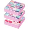 Simple Houseware 2 Pack Closet Sock Organizer, 24 Cell Drawer Divider, Gray(Pink)
