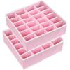 Simple Houseware 2 Pack Closet Sock Organizer, 24 Cell Drawer Divider, Gray(Pink)