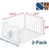 Simple Houseware 2 Pack Stackable Large Wide Entry Basket Bin, White, 17-Inch(White)