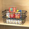 Simple Houseware 2 Pack Stackable Single Wire Basket, (11.5 x 15 x 7.5 in)(Black)