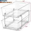 Simple Houseware 2 Tier Basket Drawer Cabinet Pull-Out Organizer, 2 Pack, Clear(1-Pack)