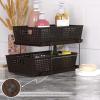 Simple Houseware 2 Tier Bathroom Organizer Tray Pull-Out Sliding Drawer/Under-Sink Storage, Brown(Brown)