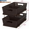 Simple Houseware 2 Tier Bathroom Organizer Tray Pull-Out Sliding Drawer/Under-Sink Storage, Brown(Brown)