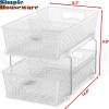 Simple Houseware 2 Tier Bathroom Organizer Tray Pull-Out Sliding Drawer/Under-Sink Storage, Brown(Clear)