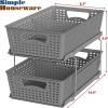 Simple Houseware 2 Tier Bathroom Organizer Tray Pull-Out Sliding Drawer/Under-Sink Storage, Brown(Gray)