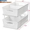 Simple Houseware 2 Tier Bathroom Organizer Tray Pull-Out Sliding Drawer/Under-Sink Storage, Brown(White)