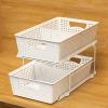 Simple Houseware 2 Tier Bathroom Organizer Tray Pull-Out Sliding Drawer/Under-Sink Storage, Brown(White)