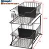 Simple Houseware 2 Tier Cabinet Wire Basket Drawer Organizer, Grey(Brown)