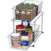 Simple Houseware 2 Tier Cabinet Wire Basket Drawer Organizer, Grey(Grey)
