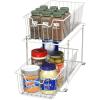 Simple Houseware 2 Tier Cabinet Wire Basket Drawer Organizer, Grey(White)