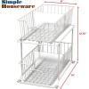 Simple Houseware 2 Tier Cabinet Wire Basket Drawer Organizer, Grey(White)