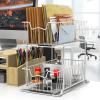 Simple Houseware 2 Tier Cabinet Wire Basket Drawer Organizer, Grey(White)