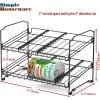 Simple Houseware 2 Tier Stackable Can Rack, Silver, 2 Pack(Black)