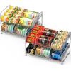 Simple Houseware 2 Tier Stackable Can Rack, Silver, 2 Pack(Silver)