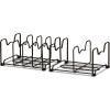Simple Houseware 2PK Kitchen Cabinet Pan and Pot Lid Organizer Rack, Total 6 Compartments, Bronze(Bronze)