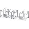 Simple Houseware 2PK Kitchen Cabinet Pan and Pot Lid Organizer Rack, Total 6 Compartments, Bronze(Silver)