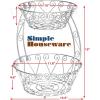 Simple Houseware 2-Tier Countertop Fruit Basket Bowl Storage, Bronze(Chrome)